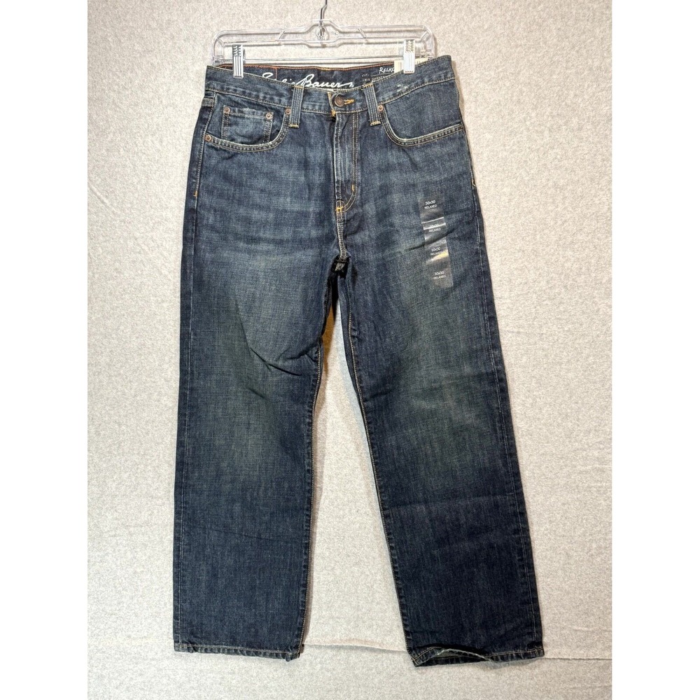Eddie Bauer Jeans Men's 30 X 30 Blue Denim 100% Cotton Relaxed Fit Straight Leg